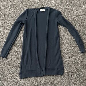 Open-Front Longline Cardigan Sweater - Dusty Blue